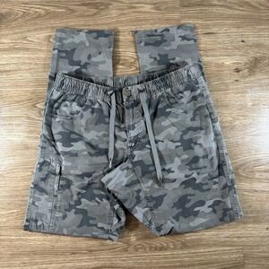 BYLT Weekender Pants Mens Large Gray Camo Drawstring Cargo Performance Golf